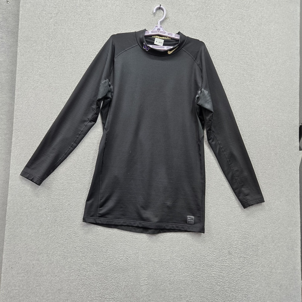 Nike Pro Combat Men Activewear Top 3XL Black Hyperwarm Geometric Base Layer